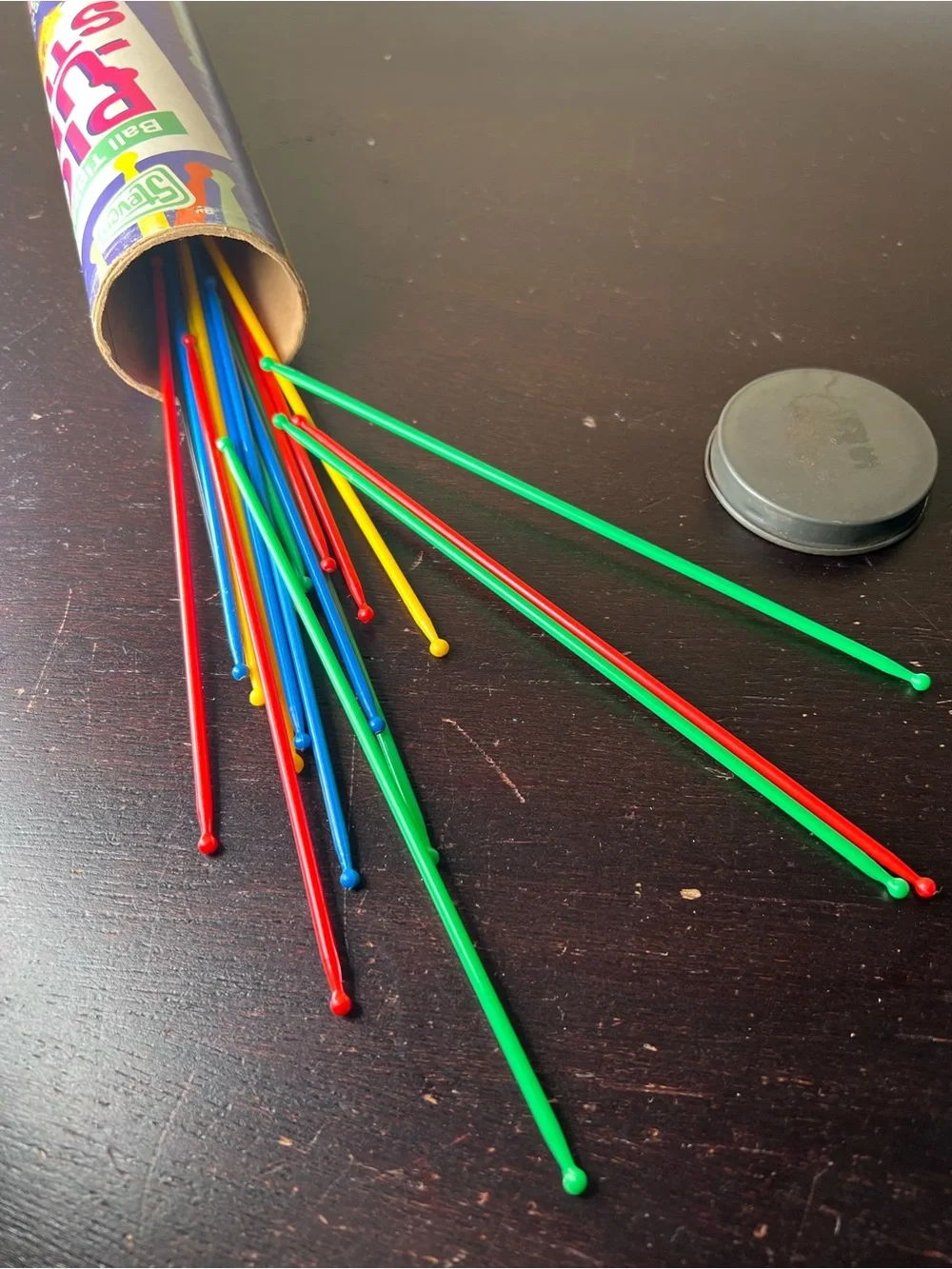 Vintage 1990 Steven Pickup Stix Game Ball Tipped Colorful Sticks Made in USA